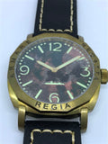 NEW ! R105 / Custom made patina dial - Number dial (Engraved bezel) (free shipping) (1 piece only)