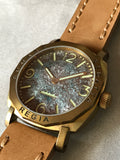 NEW ! R105 / Custom made patina dial - Number dial (Engraved bezel) (free shipping) (1 piece only)