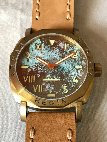 NEW ! R105 / Custom made patina dial - Cali dial (engrave bezel) (free shipping) (1 piece only)