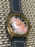 NEW ! R105 / Custom made patina dial - Number dial (Engraved bezel) (free shipping) (1 piece only)