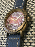 NEW ! R105 / Custom made patina dial - Cali dial (engrave bezel) (free shipping) (1 piece only)